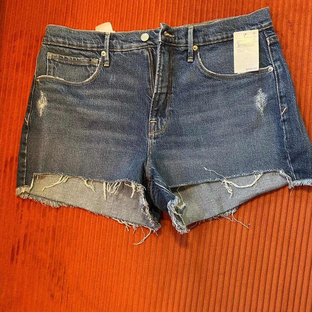 Good American Blue Jean Shorts Classic Cut-Off Style